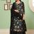 Black georgette embroidered & sequins free size suit