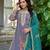 Blue shimmer embroidered free size suit