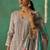 Purple organza embroidery and handwork  free size suit