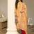 Orange blended cotton embroidered   sequins & printed dupatta free size suit