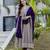 Cream silk blend embroidered   sequins free size suit