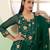 Green georgette embroidered & sequins free size suit
