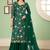 Green georgette embroidered & sequins free size suit