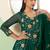 Green georgette embroidered & sequins free size suit
