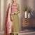 Olive silk blend embroidery & sequins  free size suit