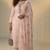 Pink georgette embroidered with multi thread and sequins work along with khatli work free size suit