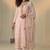 Pink georgette embroidered with multi thread and sequins work along with khatli work free size suit
