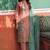 Pink silk blend embroidered   thread work & sequins free size suit