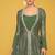 Olive silk blend embroidered   sequins free size top