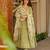 Olive cotton silk digital print free size suit