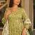 Olive cotton silk digital print free size suit