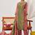 Green fancy fabric exquisite cut paste embroidery & sequin free size suit