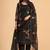 Black georgette embroidered & sequins zari free size suit