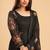 Black georgette embroidered & sequins zari free size suit