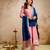 Pink silk blend embroidered   sequins free size suit