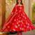 Red blended cotton printed free size suit