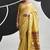 mustard cotton blend woven pallu casul wear saree