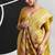 mustard cotton blend woven pallu casul wear saree