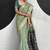 light teal cotton blend woven pallu casul wear saree