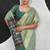 light teal cotton blend woven pallu casul wear saree