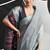 powder blue cotton blend woven pallu casul wear saree