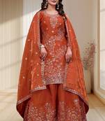 Designer sharara suit with sequence and embroidered work