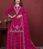 Designer sharara suit with sequence and embroidered work