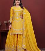 Designer sharara suit with sequence and embroidered work