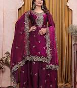 Designer sharara suit with sequence and embroidered work