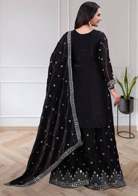 Designer sharara suit with sequence and embroidered work 4