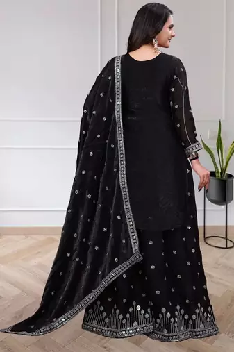 Designer sharara suit with sequence and embroidered work