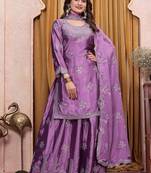 Designer sharara suit with sequence and embroidered work