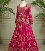 rani pink silk blend embroidered traditional lehenga choli upto 44