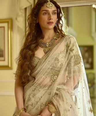 beige silk blend embroidered traditional lehenga choli 1