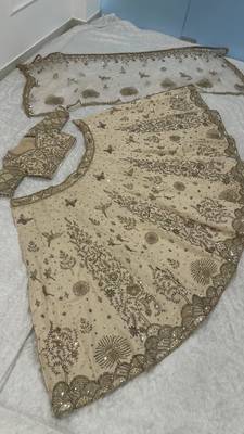 beige silk blend embroidered traditional lehenga choli 3