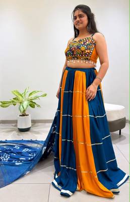 multicolor rayon embroidered traditional lehenga choli upto 42 3