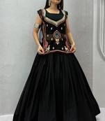 black cotton poly plain traditional lehenga choli upto 44
