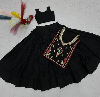 black cotton poly plain traditional lehenga choli upto 44 3