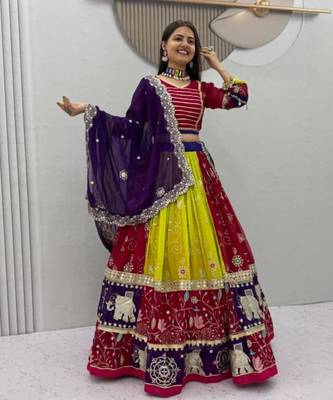 multicolor faux georgette embroidered traditional lehenga choli upto 44 2