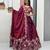 wine silk blend embroidered traditional lehenga choli upto 44