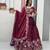 wine silk blend embroidered traditional lehenga choli upto 44