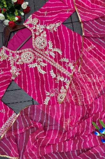 rani pink georgette printed traditional lehenga choli upto 44