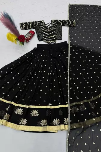 black georgette embroidered traditional lehenga choli upto 44