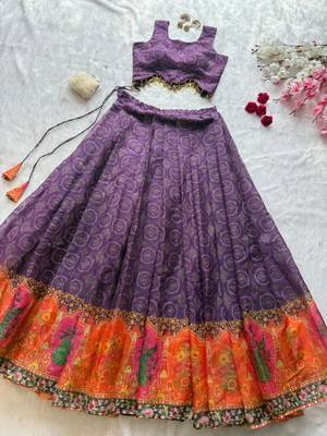 purple silk blend printed traditional lehenga choli upto 42 2