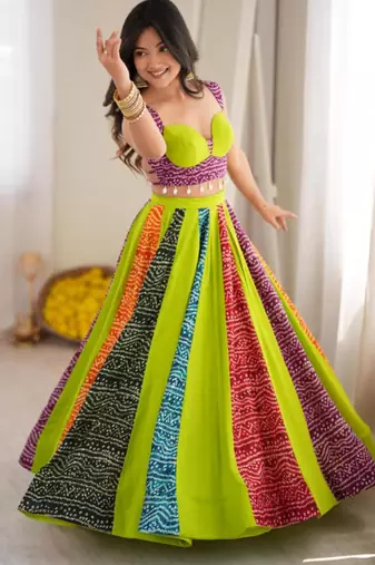 multicolor cotton poly printed traditional lehenga choli upto 44