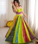 multicolor cotton poly printed traditional lehenga choli upto 44