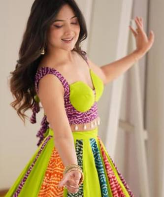 multicolor cotton poly printed traditional lehenga choli upto 44 4
