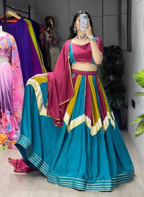 multicolor silk blend embroidered traditional lehenga choli upto 42 2