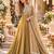 Mustard silk blend readymade anarkali suit with embroidery & beads work