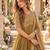 Mustard silk blend readymade anarkali suit with embroidery & beads work